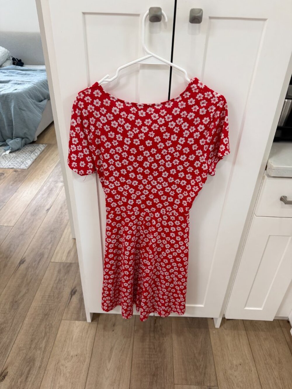red floral dress, very lightly worn! - Picture 4 of 4
